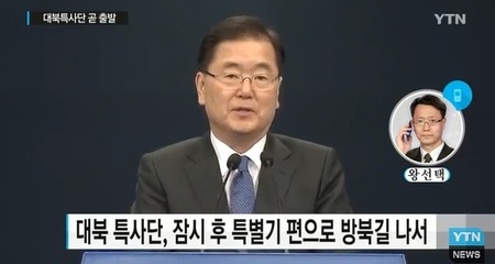대북 특사, 평양으로 출발